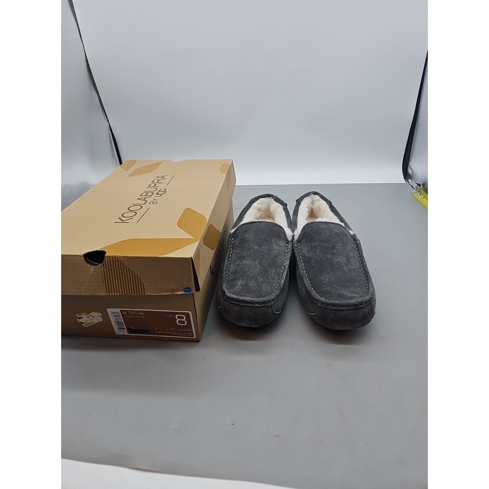 KOOLABURRA by UGG Tipton Slippers Fuzzy Loafers SlipOn SZ 8  Gray New